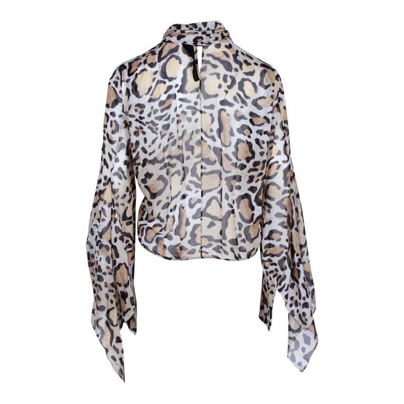 Petar Petrov Leopard-Print Top in Multicolor Silk - Picture 3 of 5